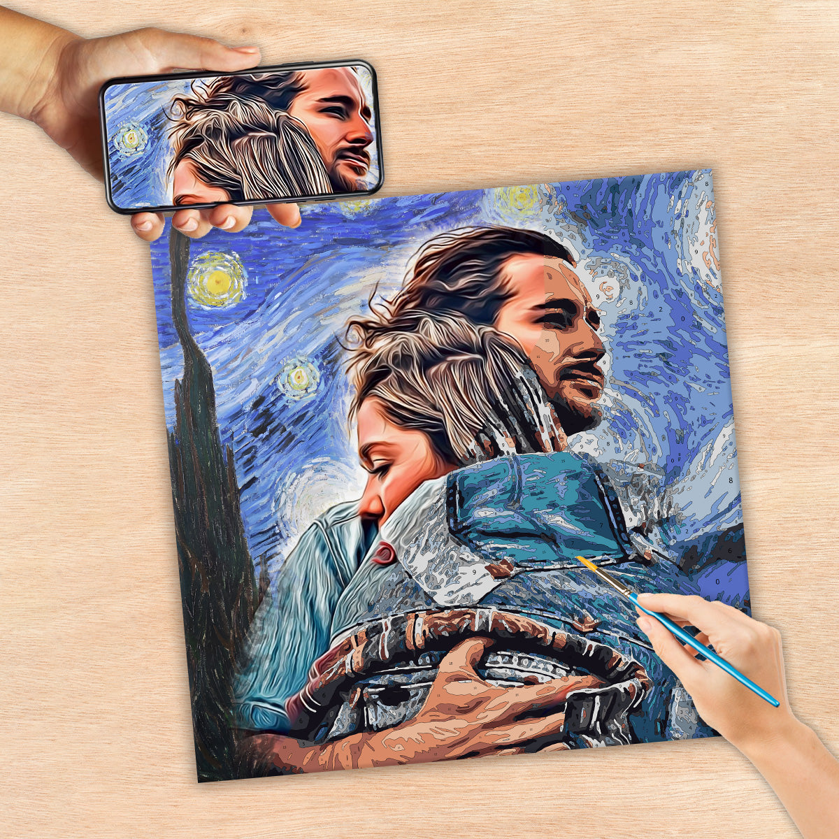 Sternennacht – Personalisiertes Malen-nach-Zahlen-Set für Paare