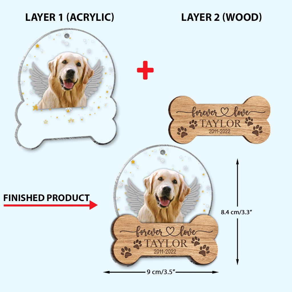 Für immer geliebter Hund – Geschenk für Hundeliebhaber, Trauernde und Katzenbesitzer – Personalisierter, zweilagiger Schmuckanhänger