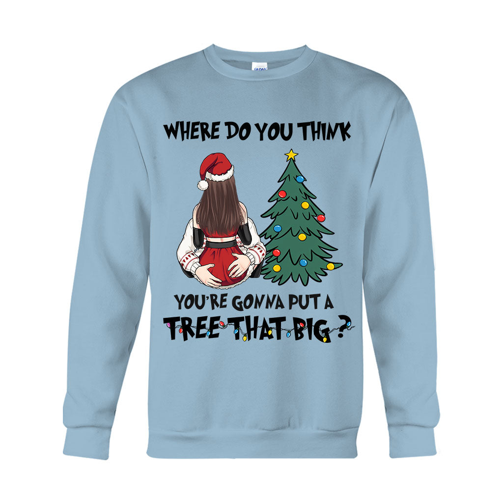 Bück dich, ich zeig dir, wo du den großen Baum hinstellen kannst – personalisiertes Partner-T-Shirt und Hoodie