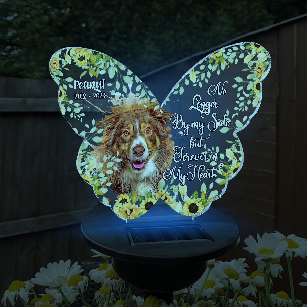 Wenn Liebe dich hätte retten können – Personalisierte Solar-Gartenleuchte für Hunde