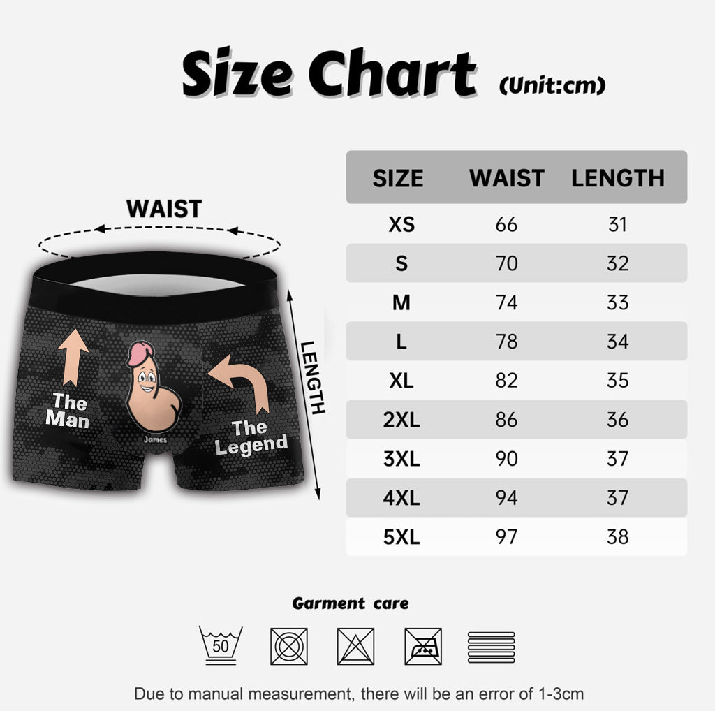 Der Mann, die Legende – Personalisierte Boxershorts für Männerpaare