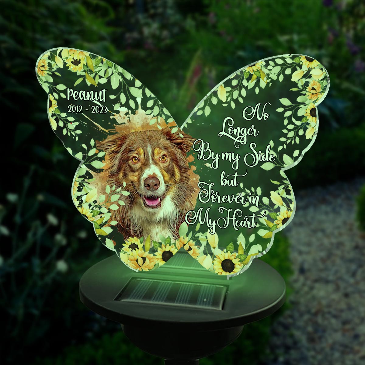 Wenn Liebe dich hätte retten können – Personalisierte Solar-Gartenleuchte für Hunde