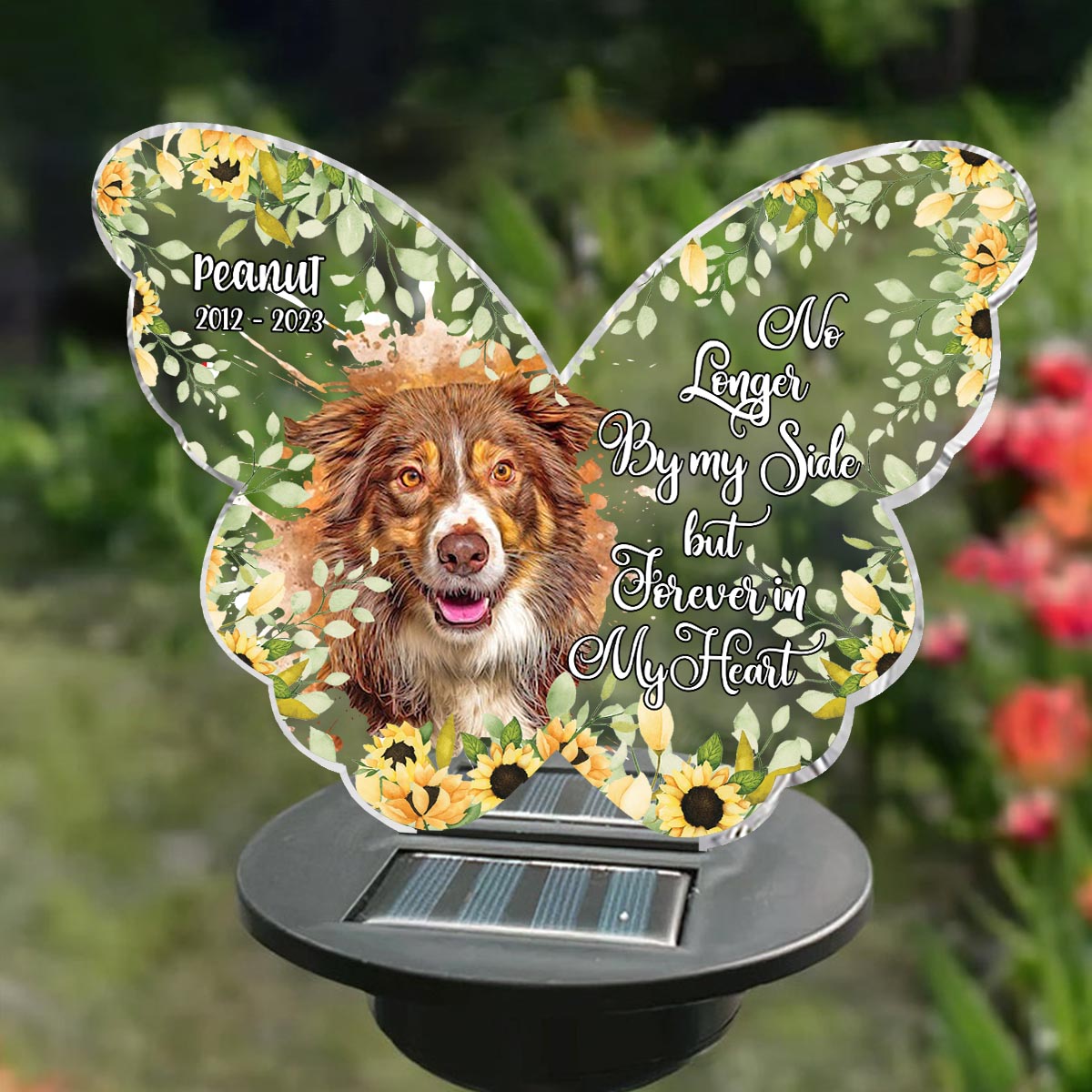 Wenn Liebe dich hätte retten können – Personalisierte Solar-Gartenleuchte für Hunde