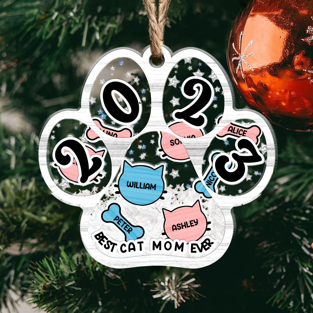 Die beste Hundemama / Katzenmama / Hundepapa / Katzenpapa aller Zeiten – Geschenk für Hunde- und Katzenliebhaber – Personalisierter 3-lagiger Schüttelanhänger