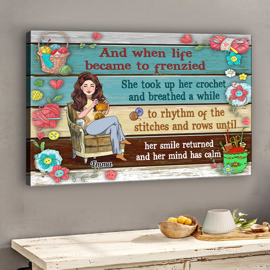 Love Crochet - Crocheting gift for mom, girlfriend, wife, grandma - Personalized Canvas And Poster