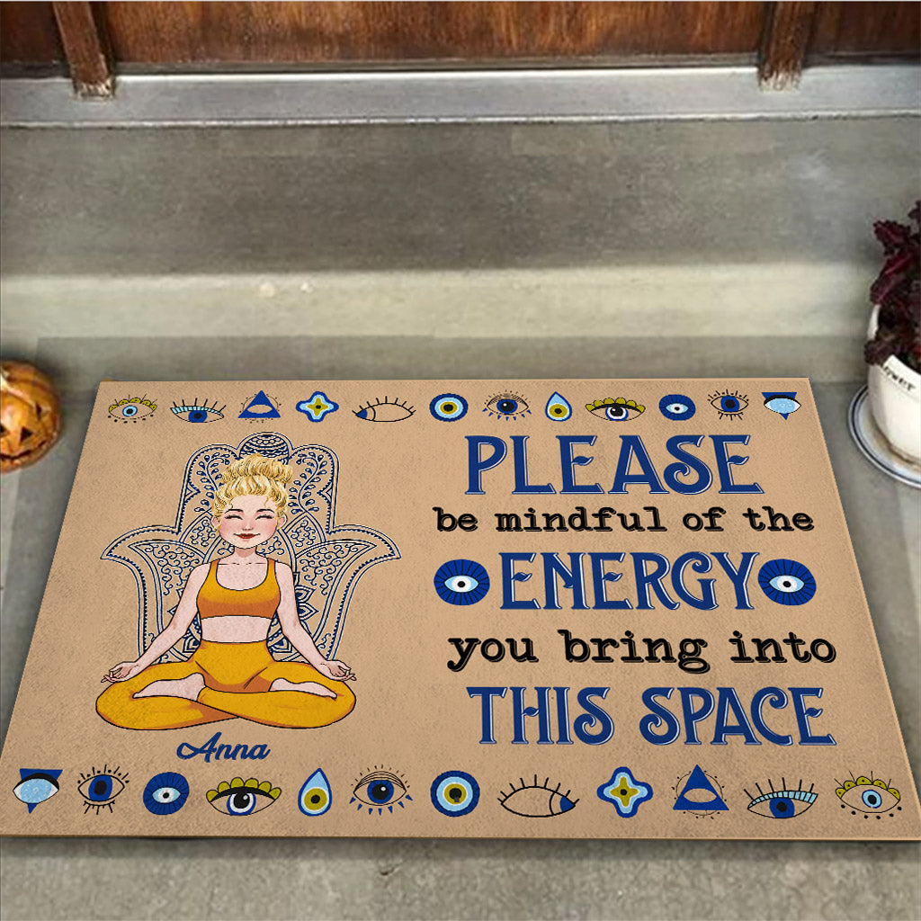 Mindful Of The Energy - Personalized Yoga Doormat