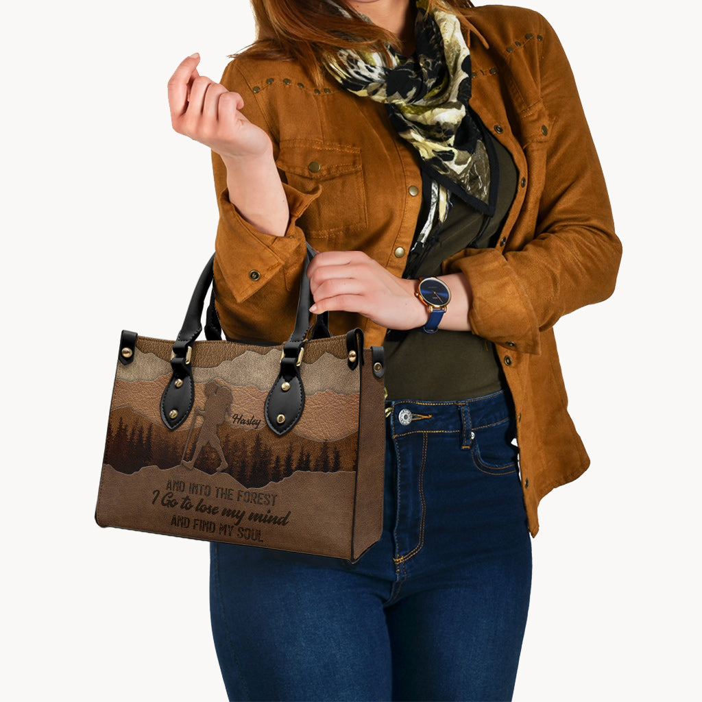 And Into The Forest I Go - Personalized Hiking Leather Handbag