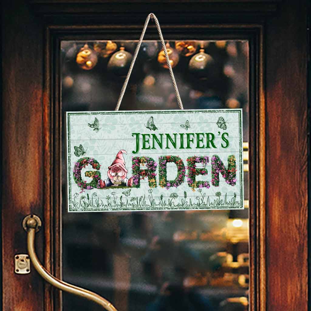 Willkommen in meinem Garten – personalisiertes Gartenschild aus Holz in individueller Form