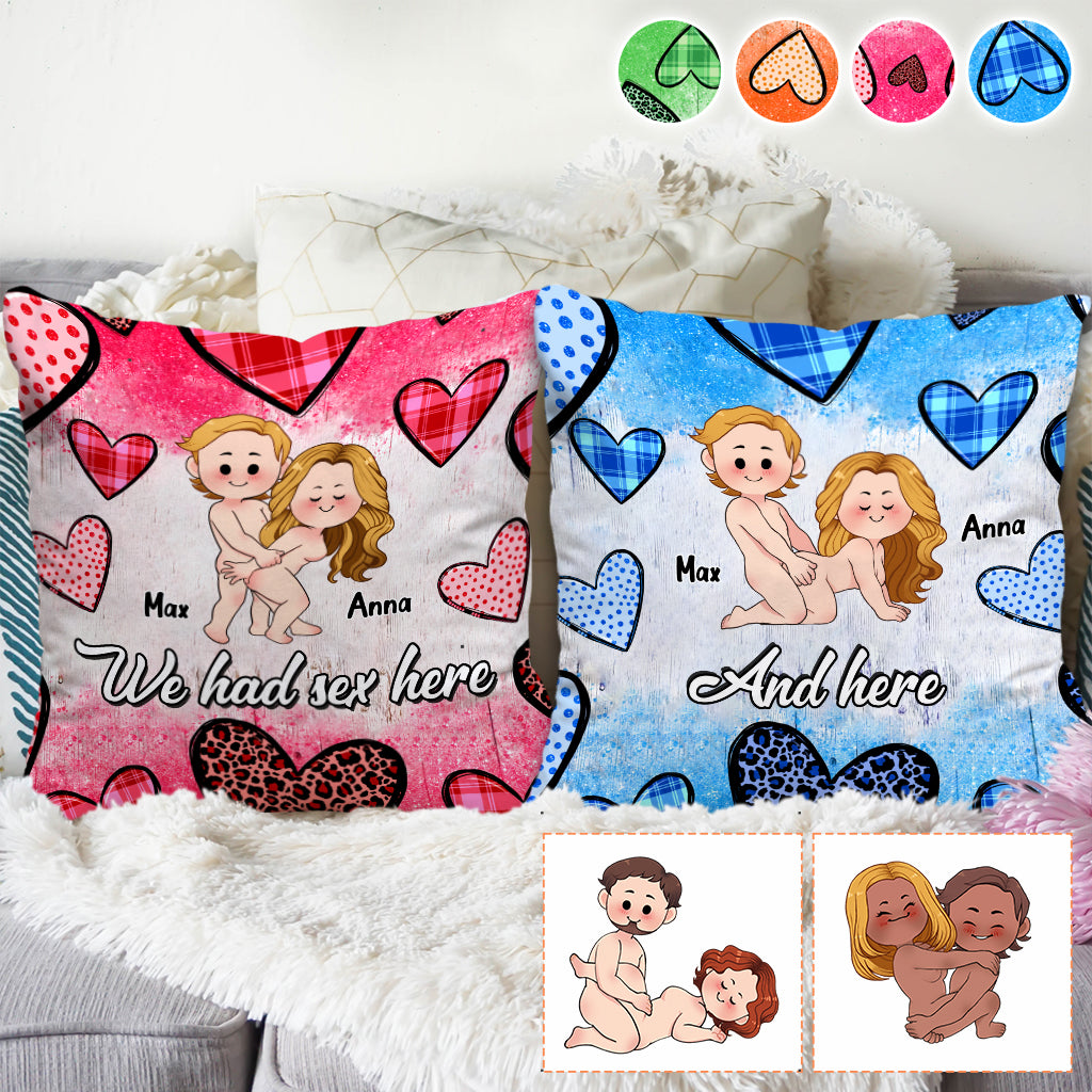 Wir hatten hier und hier Sex - Personalisiertes Pärchenkissen