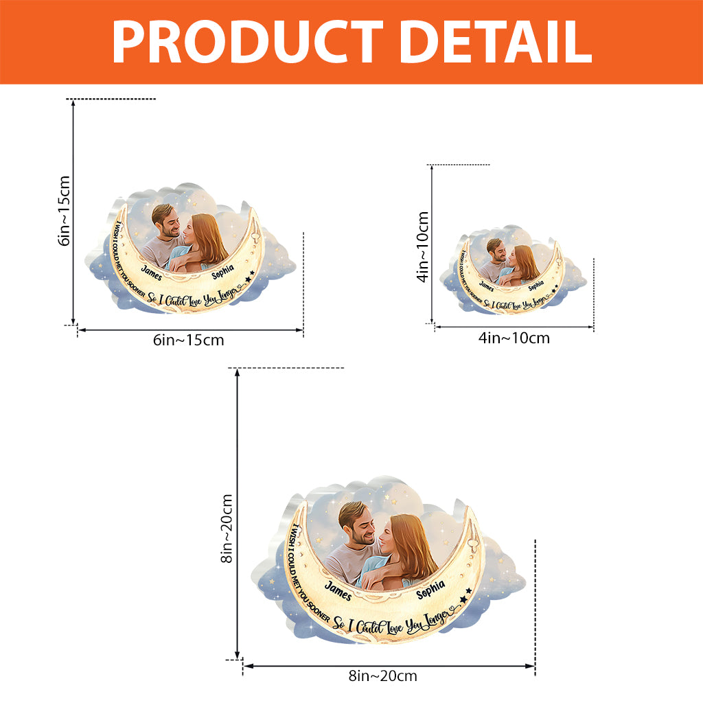 Ich liebe dich bis zum Mond und zurück – Personalisierte Acrylplakette in individueller Form für Paare
