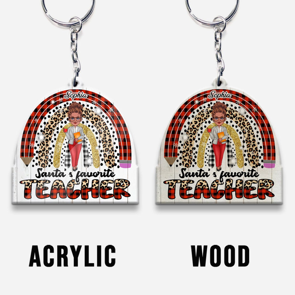 Santa's Favorite Teacher - Personalized Teacher Keychain