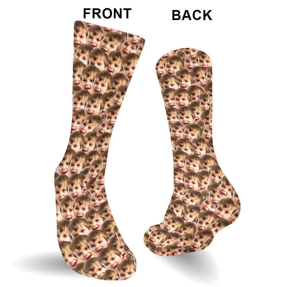 Customizable Printed Face - Personalized grandson Socks