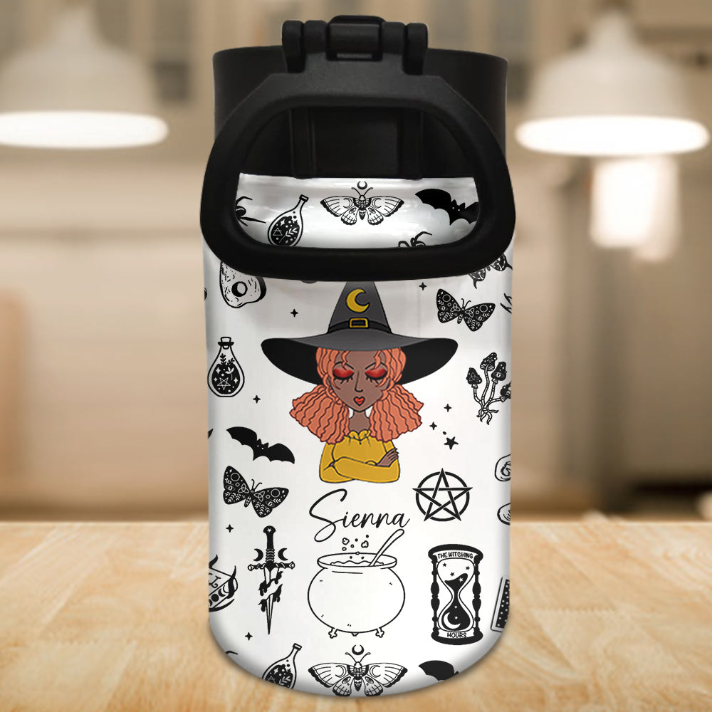 Buckle Up Buttercup - Personalized Witch Kids Water Bottle