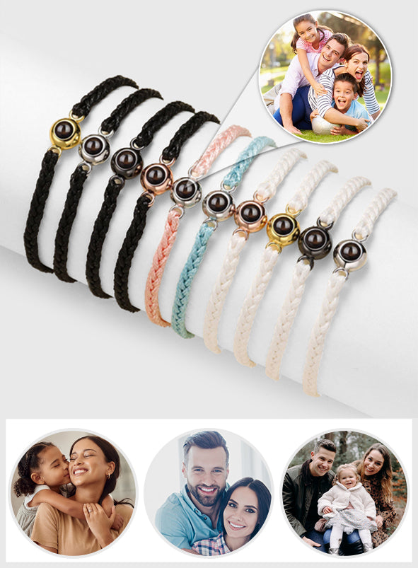 Ich liebe meine Familie – Personalisiertes Armband mit Familienprojektion