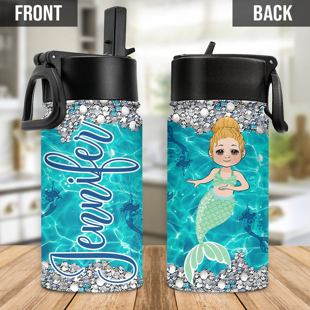 Little Mermaid - Personalized Family Kids Water Bottle