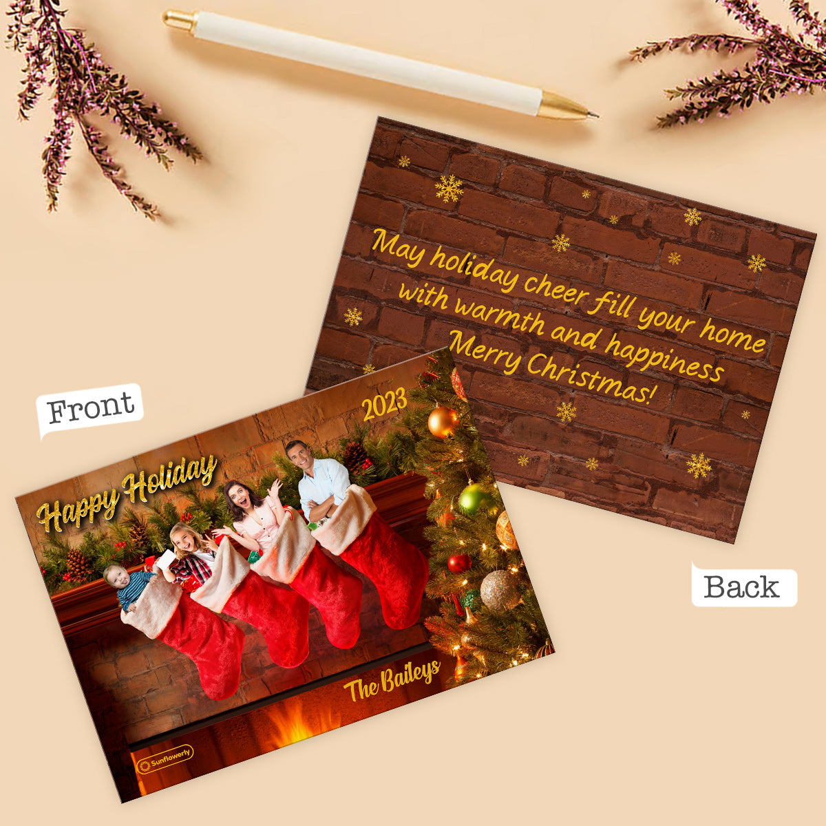 Weihnachtskarte für die Familie – Personalisierte Familiengrußkarte