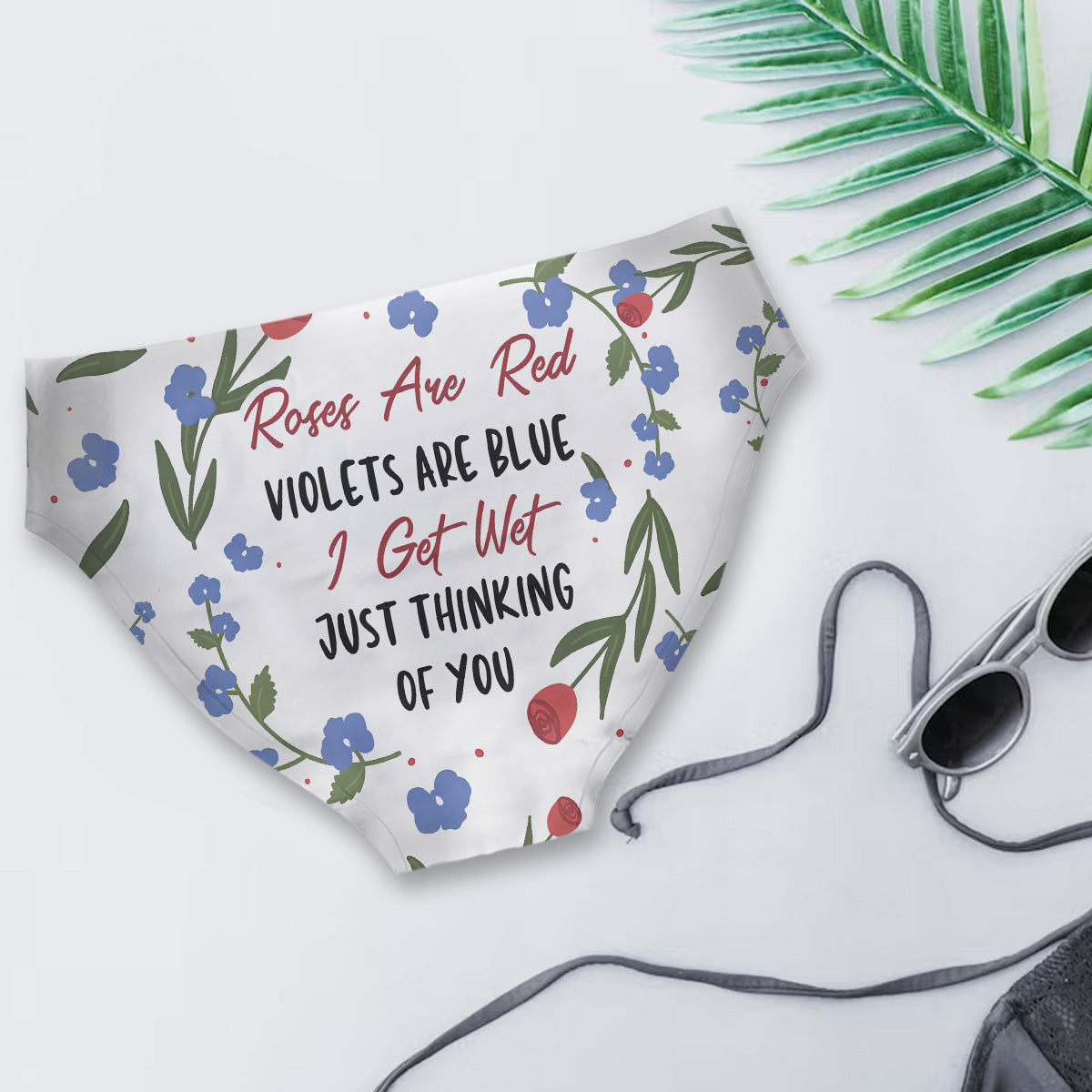 Rosen sind rot, Veilchen sind blau – personalisierte Damen-Pantoletten