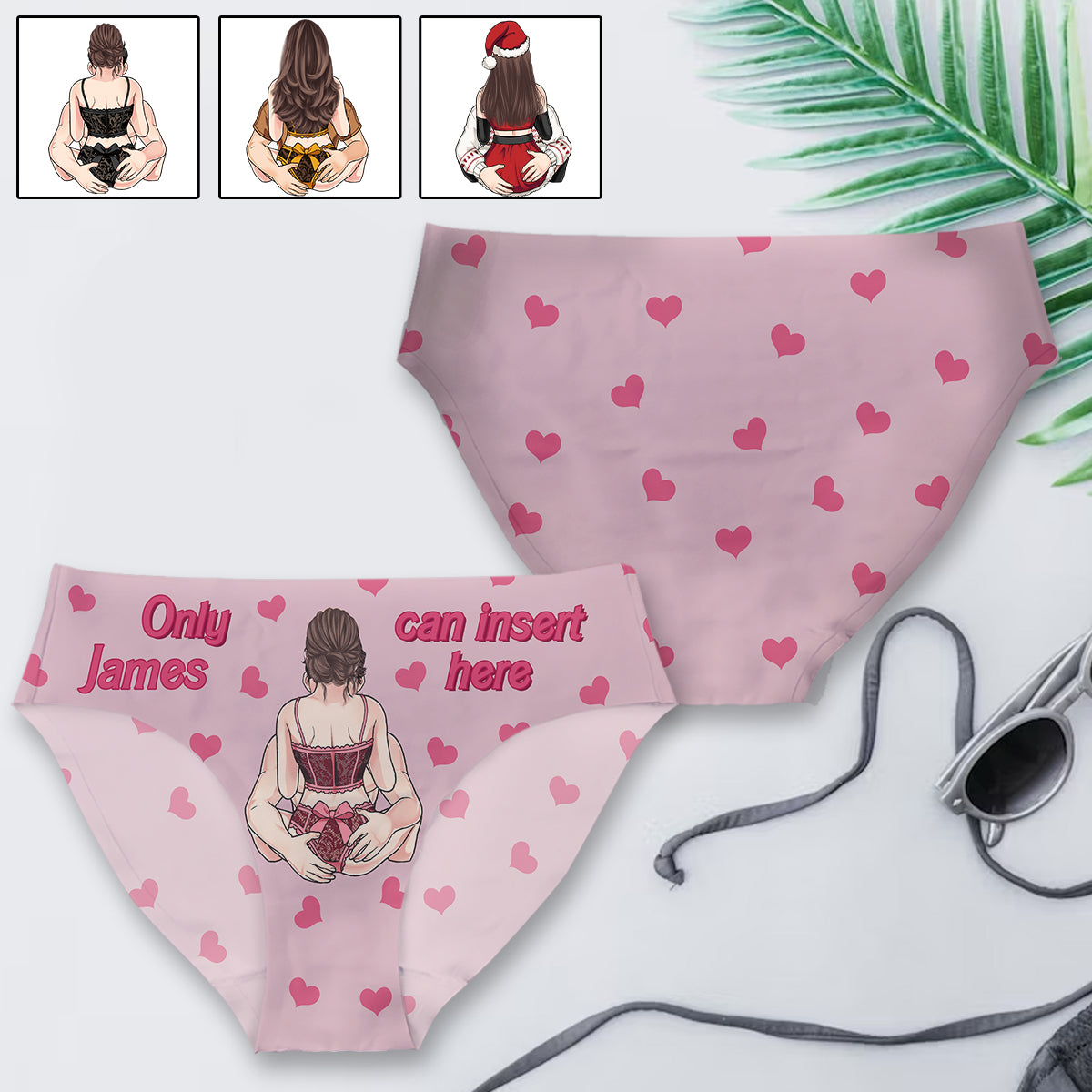 Nur Sie können hier einfügen – Personalisierte Damen-Pärchenslips