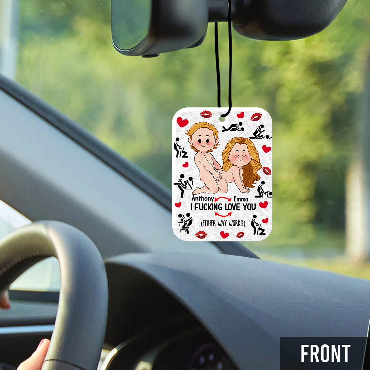 Ich liebe dich – Geschenk für Ehemann, Ehefrau, Freund, Freundin – Personalisierter rechteckiger Lufterfrischer