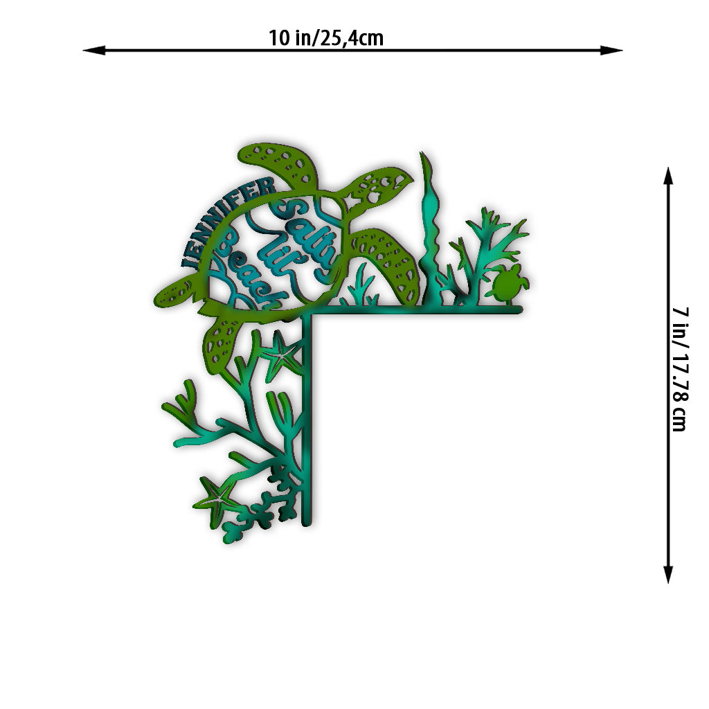 Salty Lil' Beach – Personalisierte Türrahmendekoration in Schildkrötenform