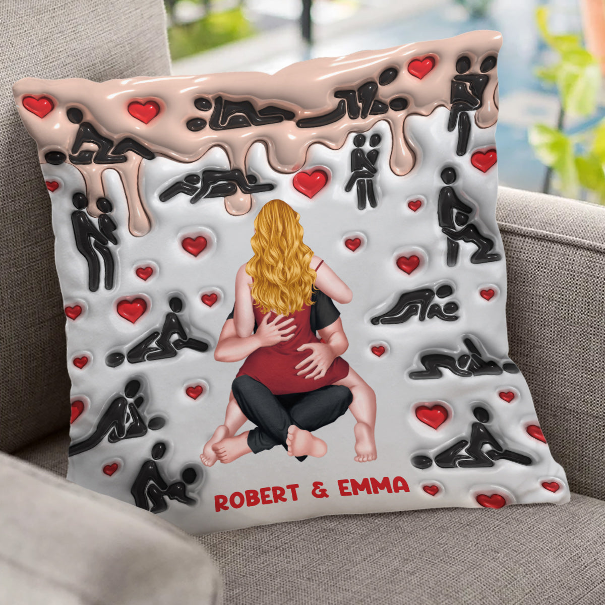 Ich liebe dich – Personalisiertes Pärchenkissen