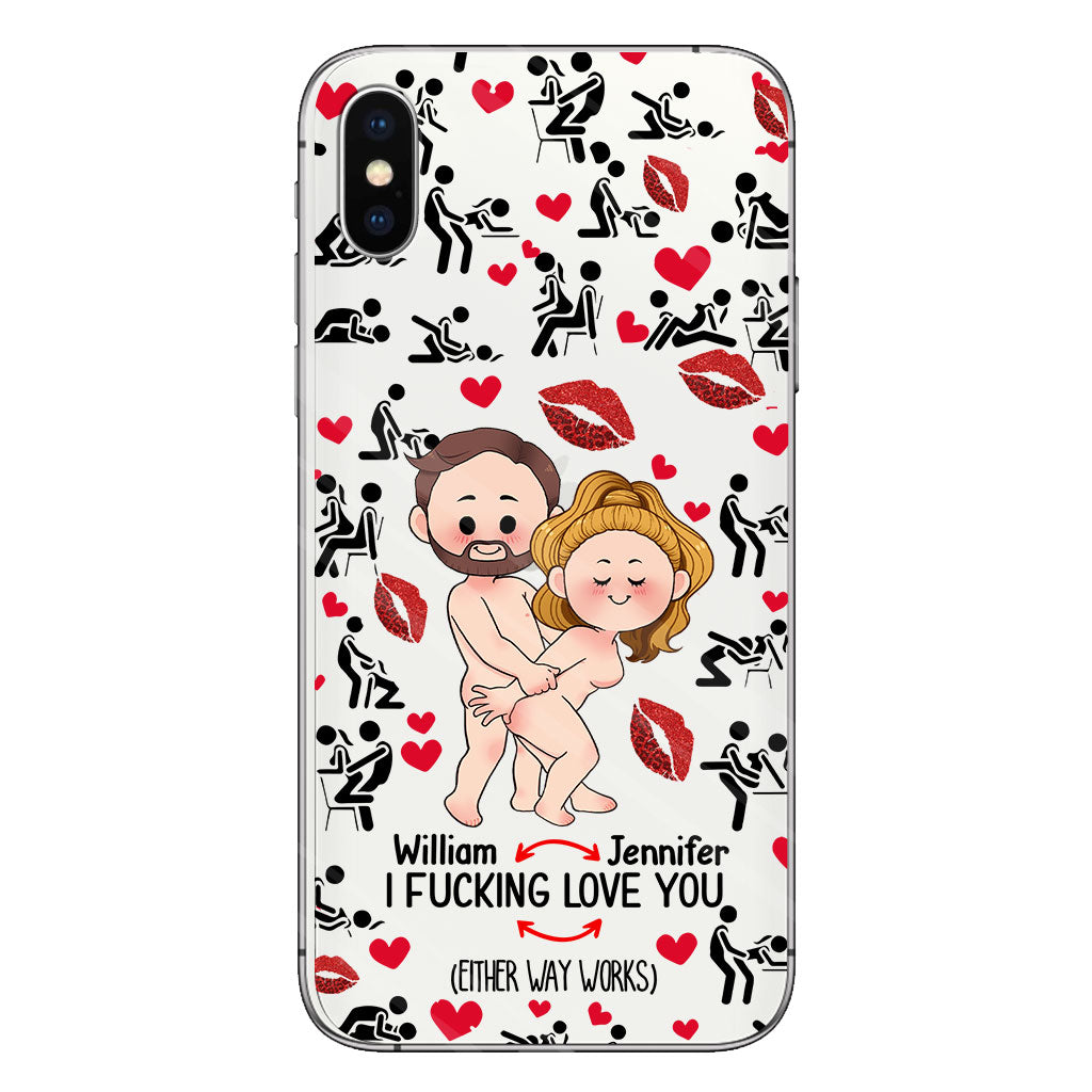 Ich liebe dich – Geschenk für Ehemann, Ehefrau, Freund, Freundin – Personalisierte transparente Handyhülle