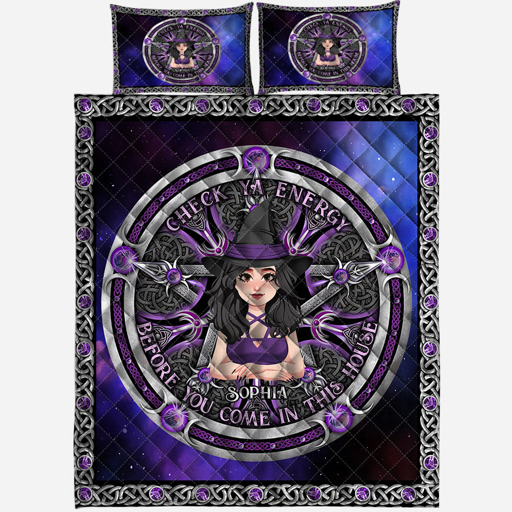 Check Ya Energy – Personalisiertes Hexen-Quilt-Set