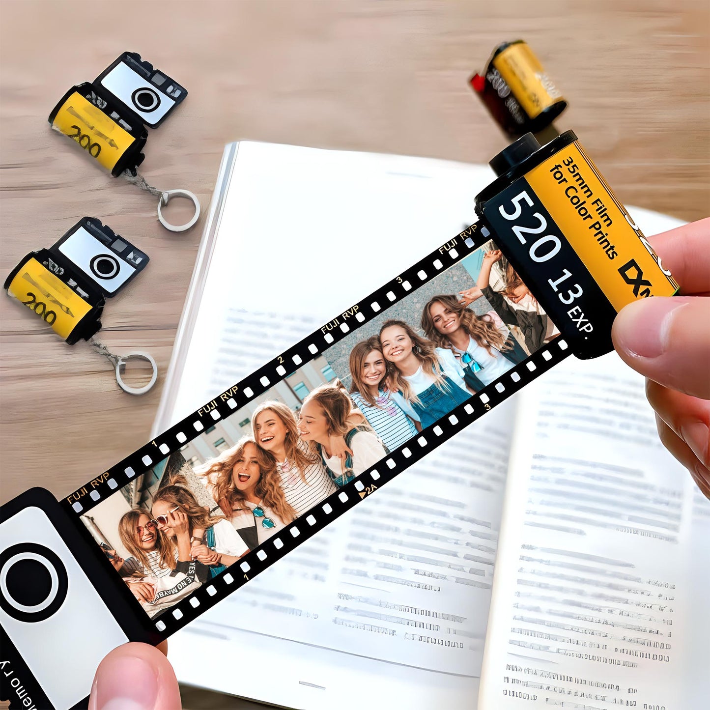 Für immer beste Freundin - Geschenk für die Freundin - Personalisierter Filmrollen-Schlüsselanhänger