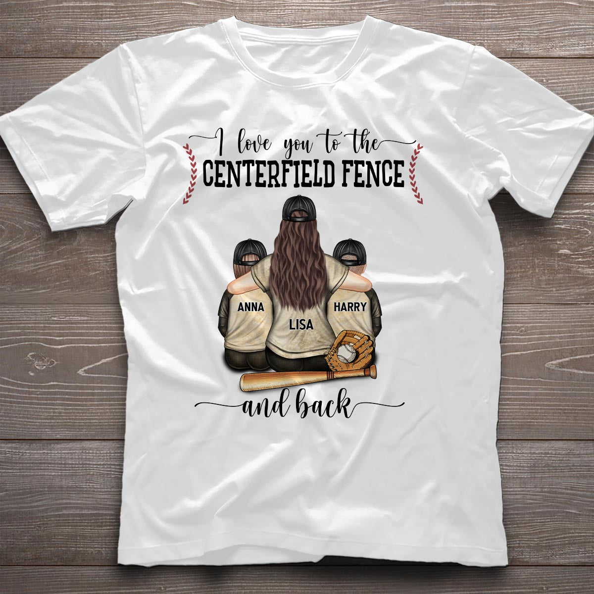 Mein Herz schlägt für dieses Spielfeld – Personalisiertes Baseball-T-Shirt und Hoodie