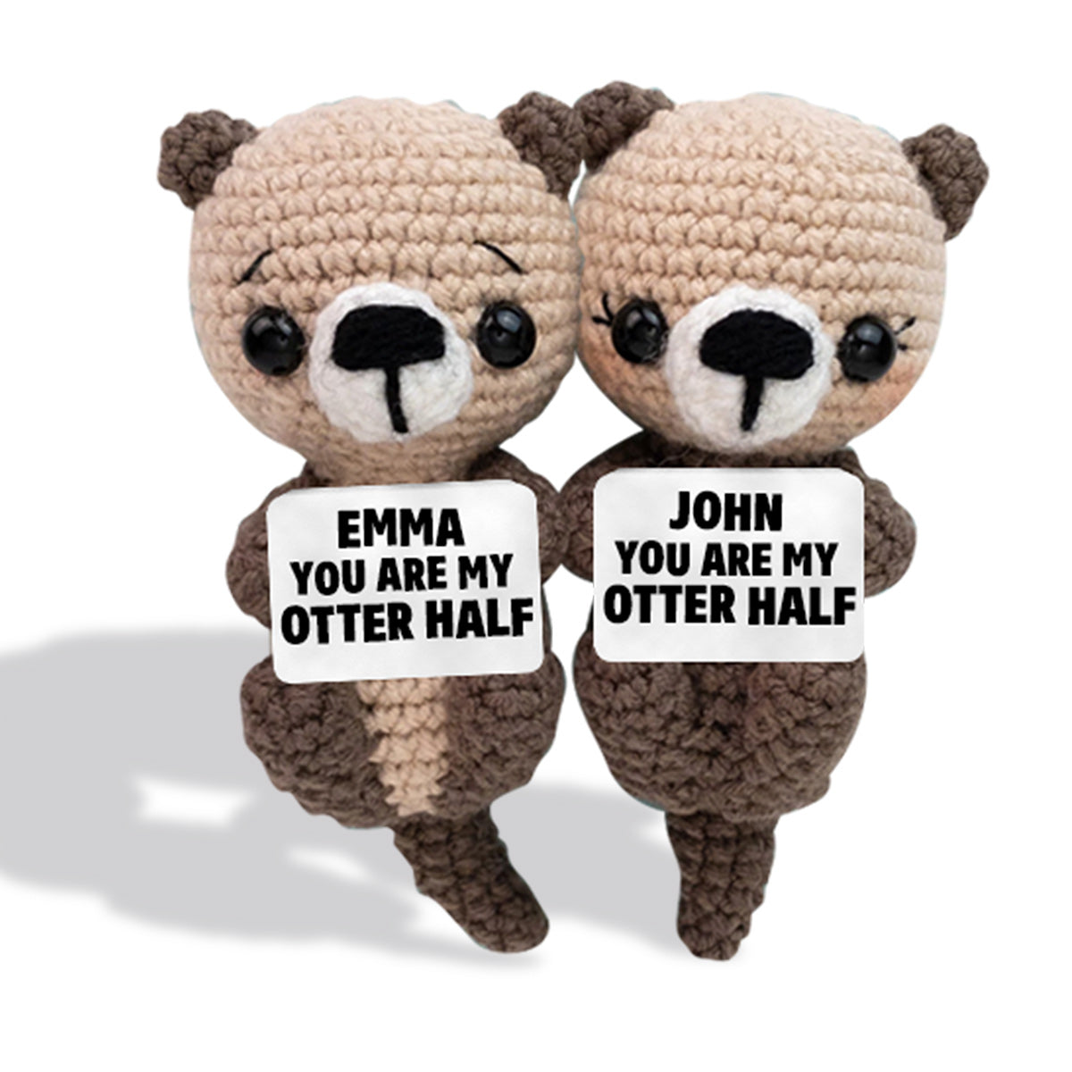 Du bist meine Otterhälfte – Personalisierte handgestrickte Pärchenfigur