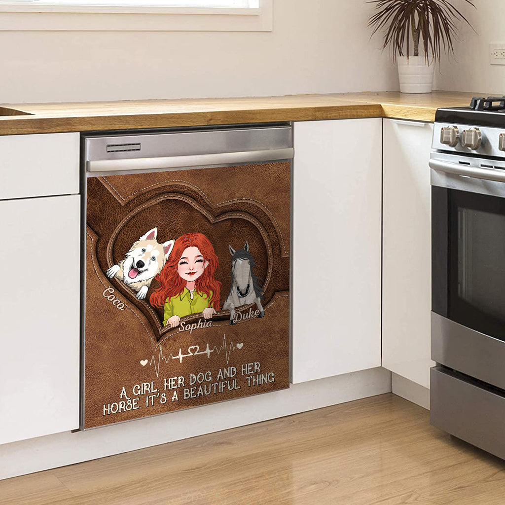 Positive Affirmationen Schmetterling – Personalisierter Geschirrspülerdeckel mit Schmetterlingsmotiv