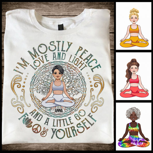 Ich bin größtenteils Frieden – Personalisiertes Yoga-T-Shirt und Hoodie