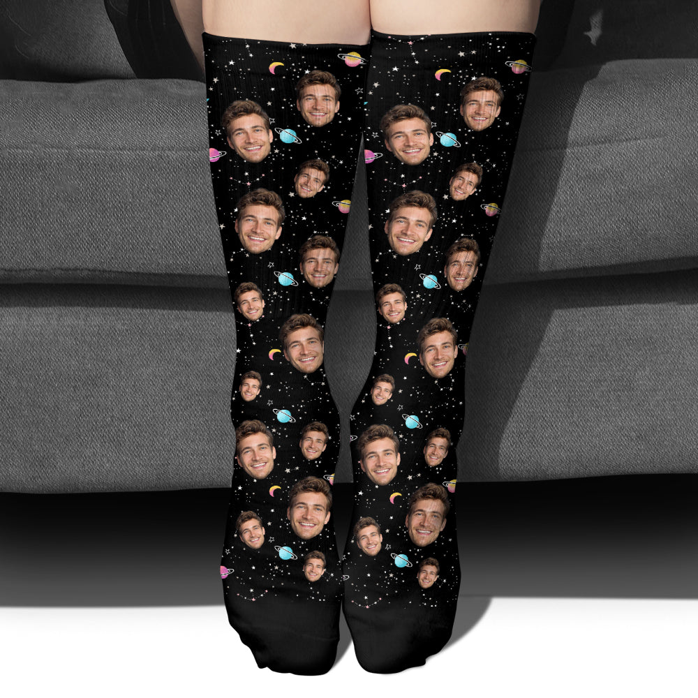 Custom Face Galaxy - Personalized Uncle Socks