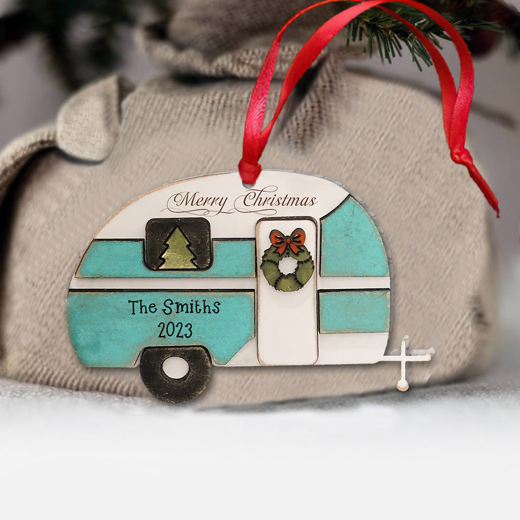 Fröhliche Weihnachten, Camper! - Personalisierter Camping-Weihnachtsschmuck