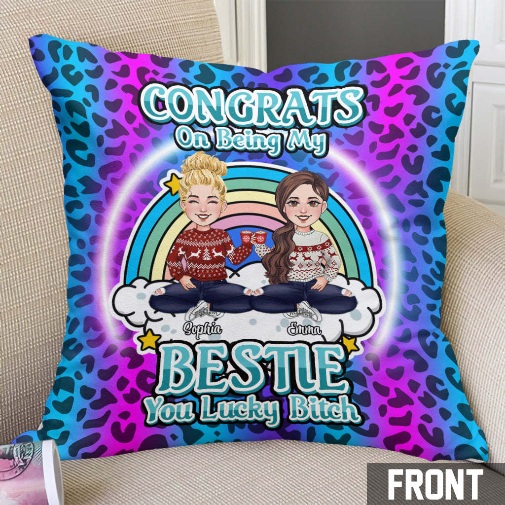 Herzlichen Glückwunsch, dass ihr meine Besties seid! – Geschenk für eine Freundin – personalisiertes Dekokissen
