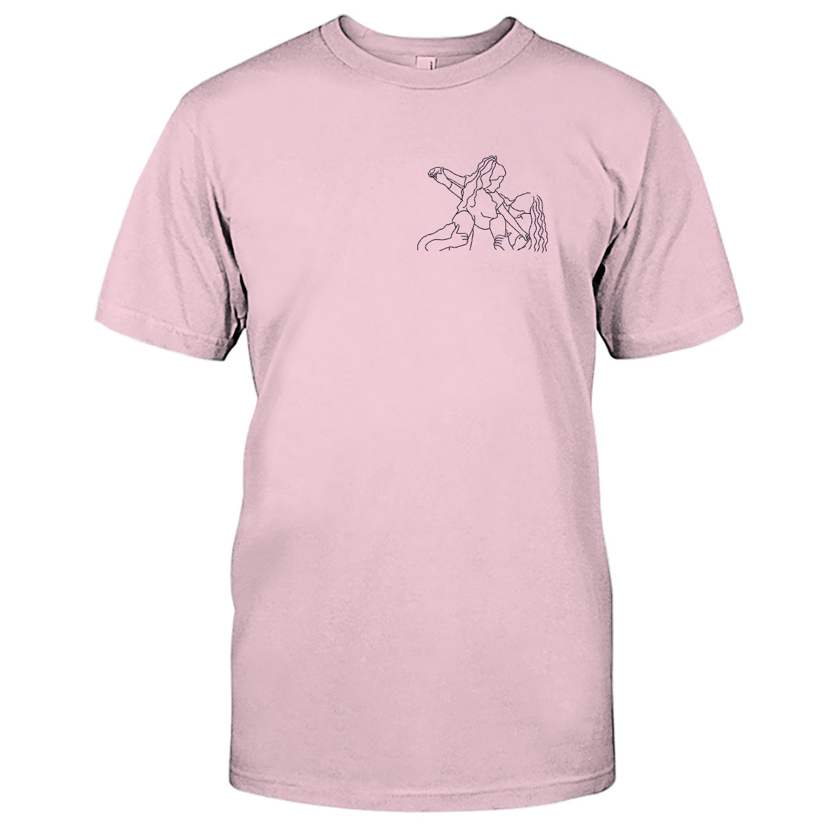 Custom Line Art - Personalized Family Embroidered T-shirt