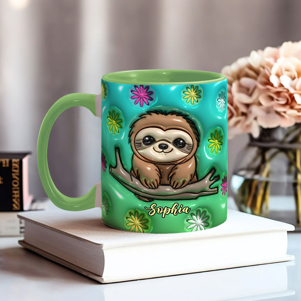 Cute Sloth - Personalized Sloth Accent Mug