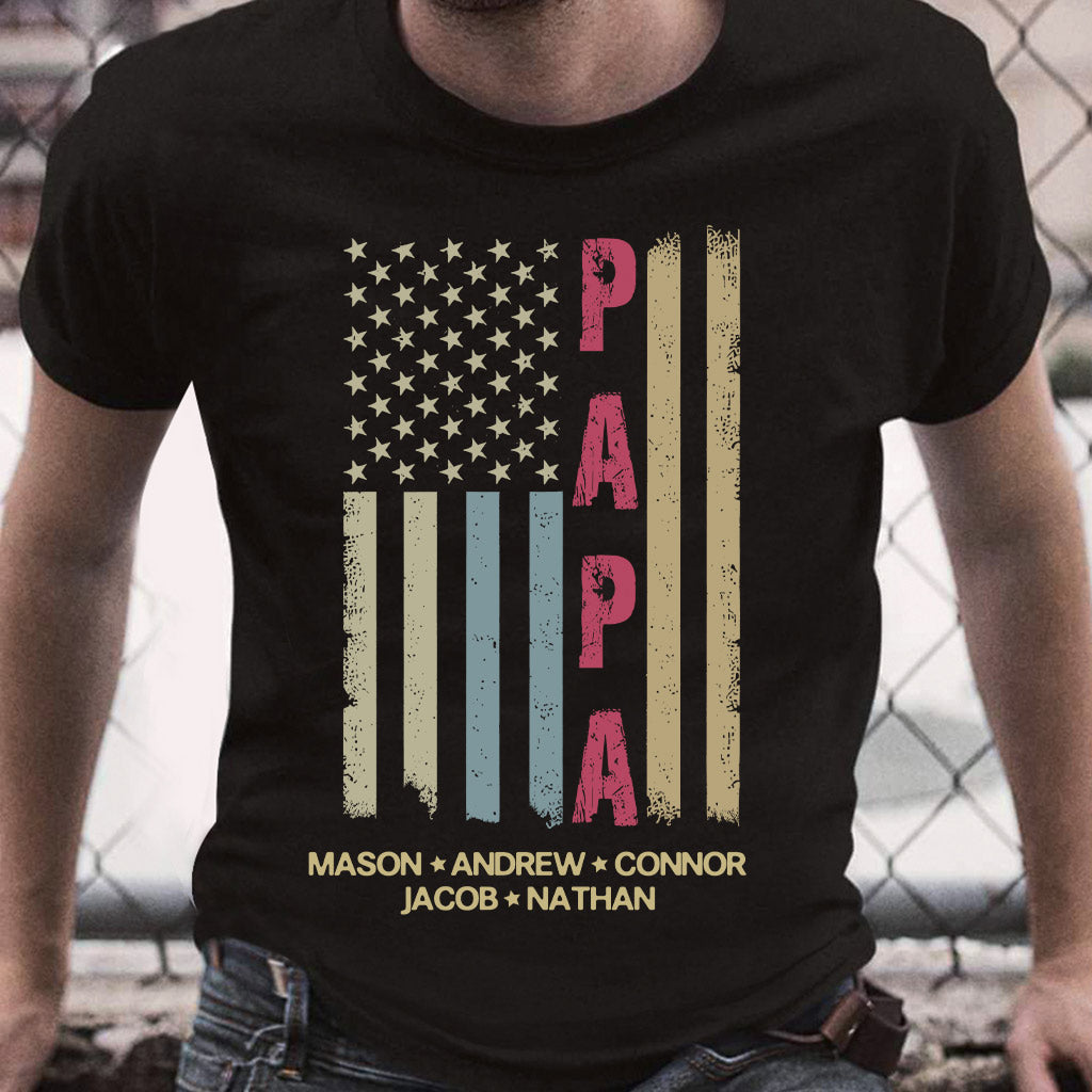Personalisiertes Opa-T-Shirt & Hoodie mit amerikanischer Flagge