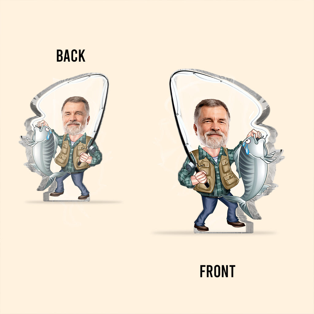 Angelbegeisterung – Personalisierte Acrylplakette in individueller Angelform