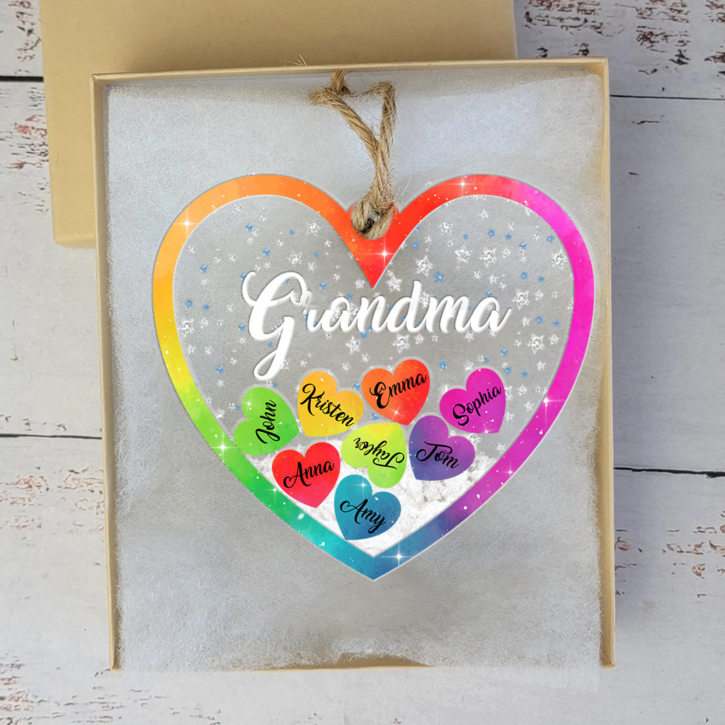 Grandma And Grandchildren - Gift for grandma - Personalized 3 Layered Shaker Ornament