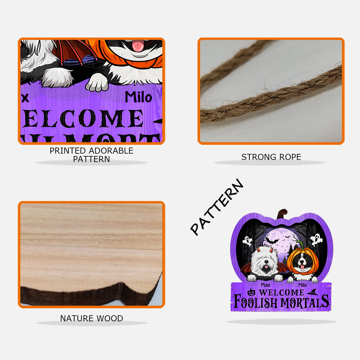 Willkommen, du törichter Sterblicher – personalisiertes Hunde-Holzschild