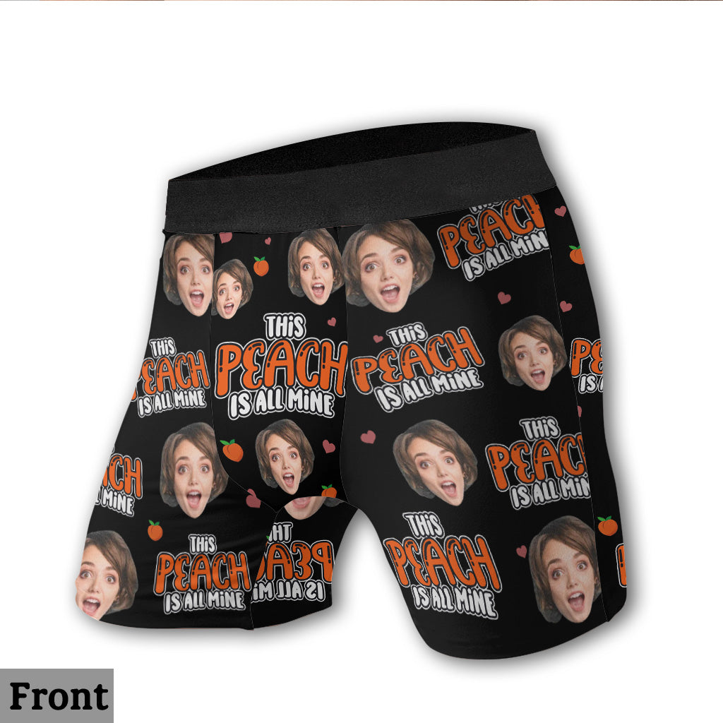 This Peach Is All Mine - Personalized Couple Men's Boxer Briefs