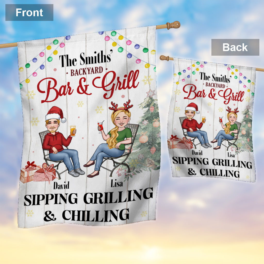 Bar & Grill - Personalisierte Gartenhausflagge