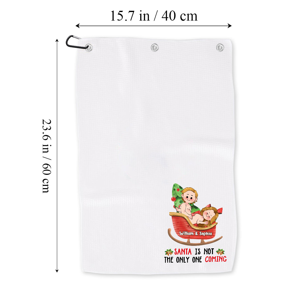 Nicht nur der Weihnachtsmann kommt – personalisiertes Handtuch für Paare