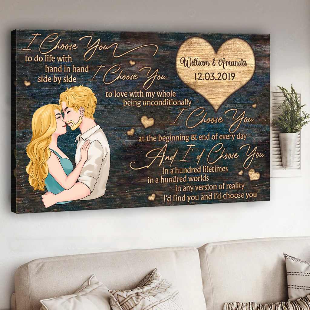 Ich wähle dich – Personalisierte Leinwand und Poster für Paare