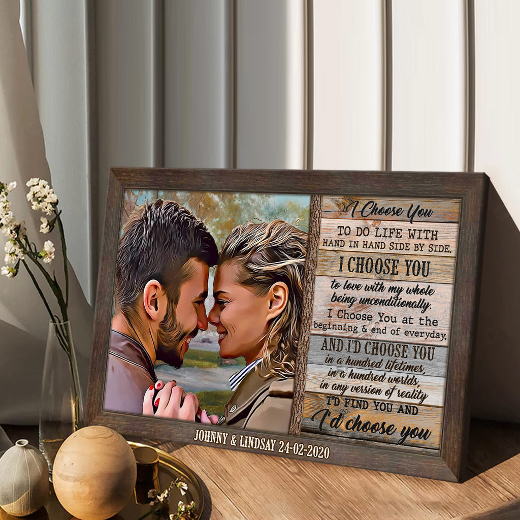 Ich wähle dich – Personalisierte Leinwand und Poster für Paare