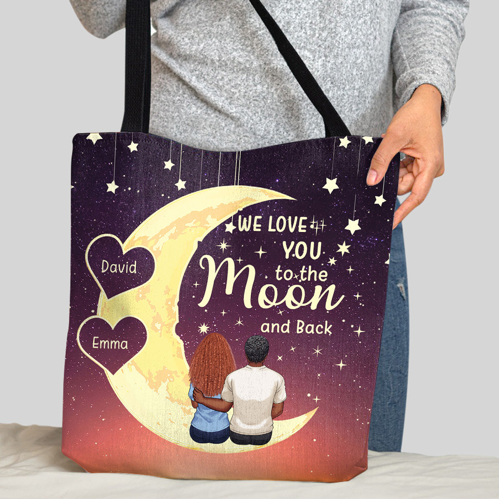 Bis zum Mond und zurück – Geschenk für Oma, Mutter, Tochter, Enkelin – Personalisierte Tragetasche