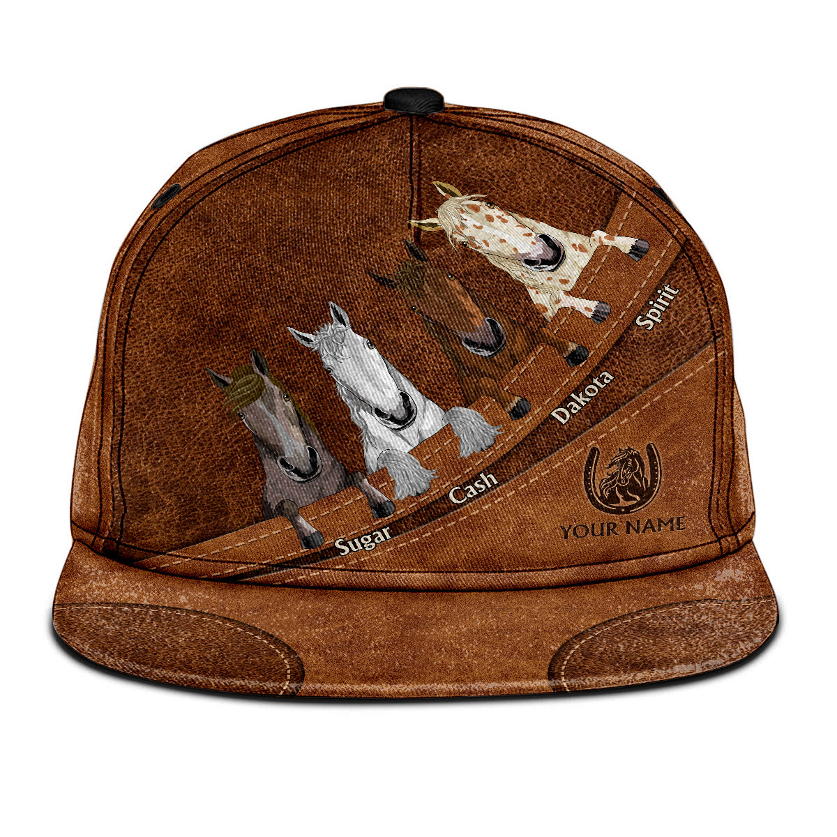 Liebe zum Pferd – Personalisierte Pferde-Snapback-Kappe