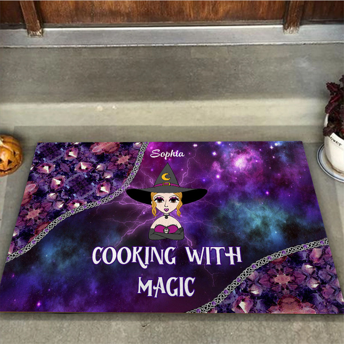Kochen mit Magie – Personalisierte Hexen-Fußmatte