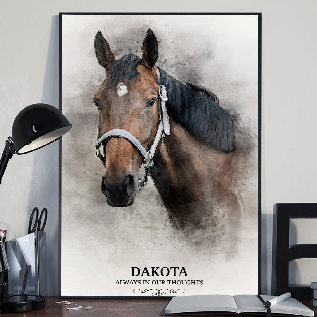 Always In Our Thought - Personalized Horse Canvas And Poster
